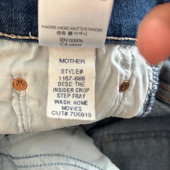 MOTHER Denim Womens Jeans Insider Crop Step Fray Size 29 Home Movies - Picture 9 of 11